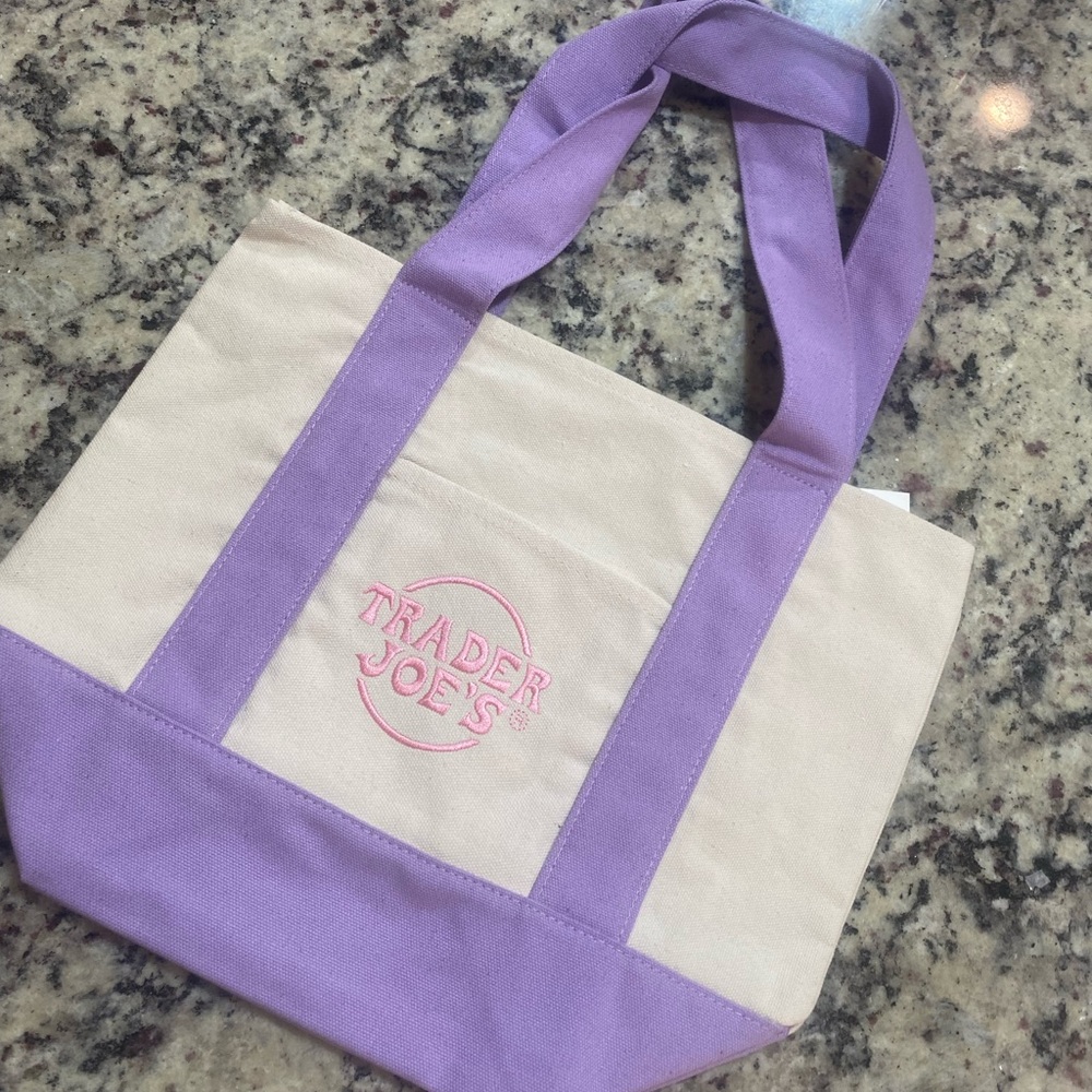 Purple and Cream Tote Bag
